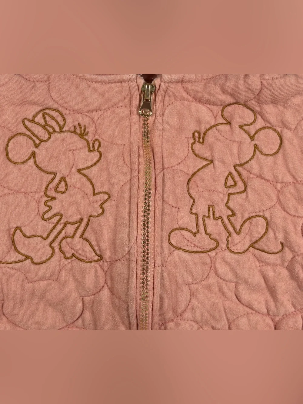 DISNEY Pink Quilted Mickey Hooded Jacket - 5-6Y